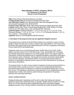 Determination of NEPA Adequacy