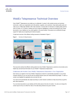 Cisco WebEx Telepresence Technical Overview