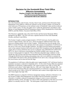 Decision Record, Humboldt River Field Office