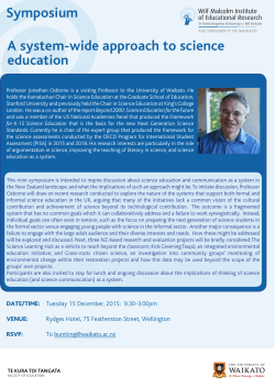 A System-Wide Approach to Science Education