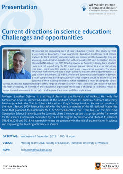 Current Directions in Science Education: Challenges and Opportunities