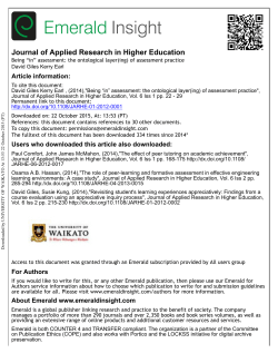 Being in assessment: The ontological layer(ing) of assessment practice