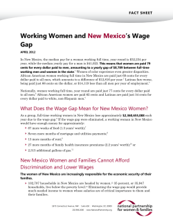 Working Women and New Mexico’s Wage Gap