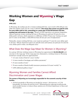 Working Women and Wyoming’s Wage Gap