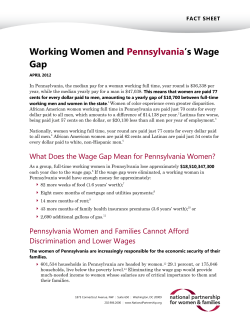 Working Women and Pennsylvania’s Wage Gap
