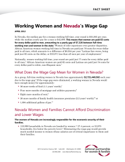 Working Women and Nevada’s Wage Gap