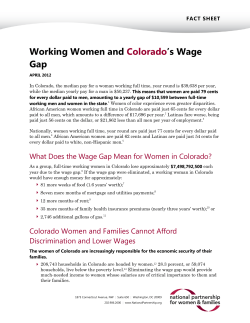Working Women and Colorado’s Wage Gap