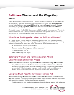 Baltimore Women and the Wage Gap