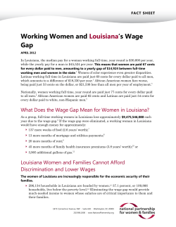 Working Women and Louisiana’s Wage Gap