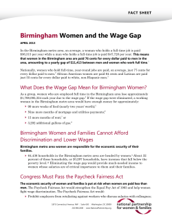 Birmingham Women and the Wage Gap