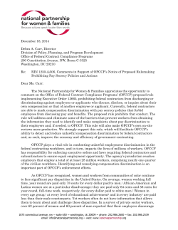 National Partnership Comments on Federal Contractor Pay Secrecy Policies