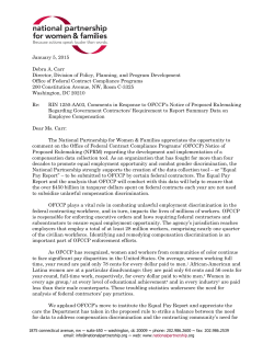 National Partnership Comments on Federal Contractor Compensation Data Collection