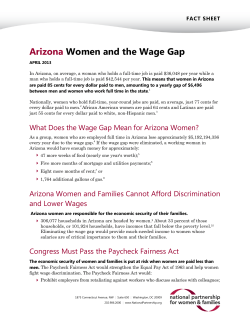 Arizona Women and the Wage Gap