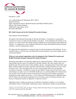 Comments on the Draft Framework for the National Prevention and Health Promotion Strategy (December 3, 2010)