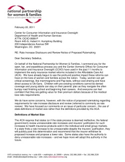 Comments on the Rate Increase Disclosure and Review Notice of Proposed Rulemaking (February 2011)