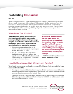 Prohibiting Rescissions