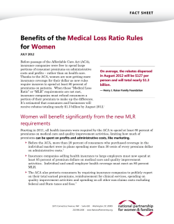Benefits of the Medical Loss Ratio Rules for Women