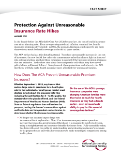 Protection Against Unreasonable Insurance Rate Hikes