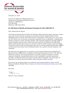 Comments on HHS Notice of Benefit and Payment Parameters for 2017 (December 2015)
