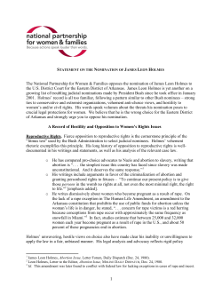 Statement on the Nomination of James Leon Holmes