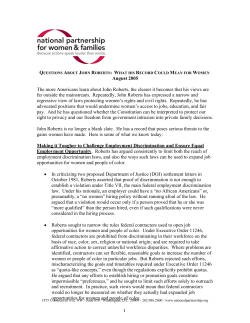 Fact Sheet on John Roberts and Women