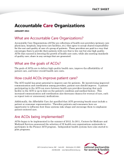 Accountable Care Organizations