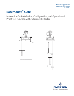 Rosemount 5900 Instruction for Installation, Configuration, and Operation of Proof Test Function with Reference Reflector