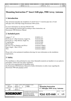 Mounting instruction 5-inch insert pipe into 8-inch still-pipe 5900 Series