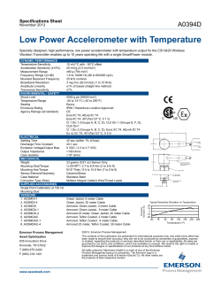 Low Power Accelerometer with Temperature (A0394D)