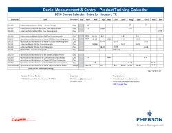 2016 Global Training Schedule