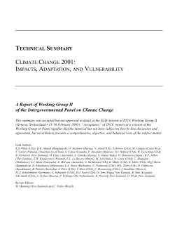 Impacts, Adaptation and Vunerability, Techniucal Summary