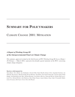 Mitigation: Summary for Policymakers
