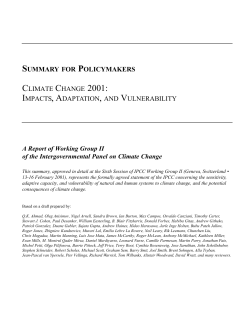 Impacts, Adaptation and Vunerability, Summary for Policymakers