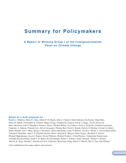The Scientific Basis, Summary for Policymakers