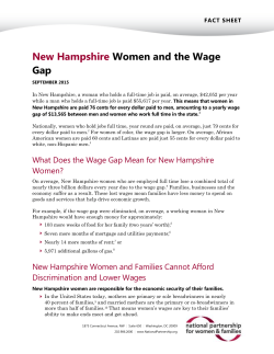 New Hampshire Women and the Wage Gap