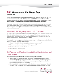 District of Columbia Women and the Wage Gap