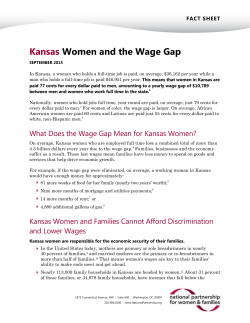 Kansas Women and the Wage Gap