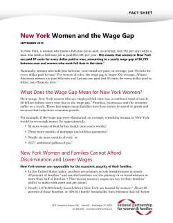New York Women and the Wage Gap
