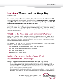 Louisiana Women and the Wage Gap