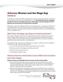 Arkansas Women and the Wage Gap