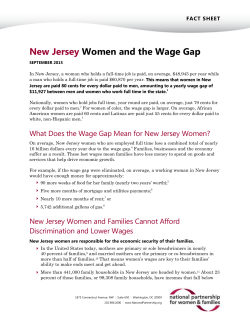 New Jersey Women and the Wage Gap