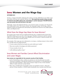 Iowa Women and the Wage Gap