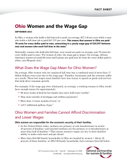 Ohio Women and the Wage Gap