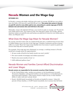 Nevada Women and the Wage Gap