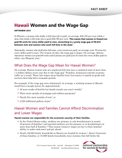 Hawaii Women and the Wage Gap