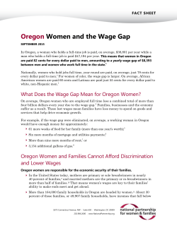 Oregon Women and the Wage Gap