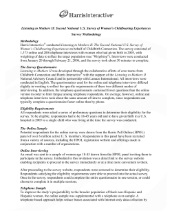 Listening to Mothers II: Methodology (2006)