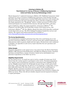 Listening to Mothers III: Methodology (2013)