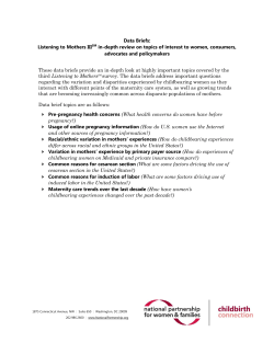 Listening to Mothers III: Data Briefs (2013)