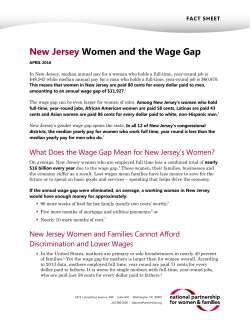 New Jersey Women and the Wage Gap